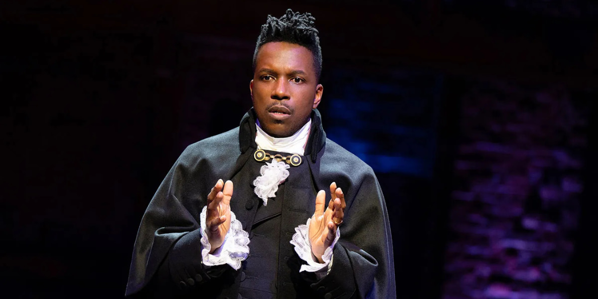 Leslie Odom Jr in the role of Aaron Burr in Hamilton