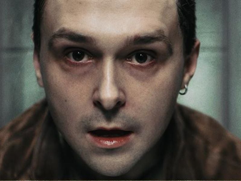 Trainspotting the musical artwork. A close up shot of Robbie Scott as the lead character Renton.