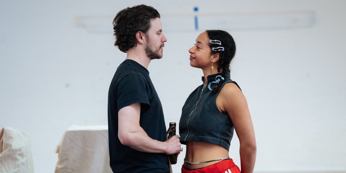 Oliver Johnstone and Siena Kelly in rehearsal for 1536.