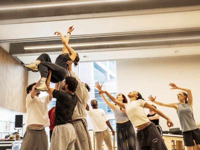 The cast in the rehearsal room for Jesus Christ Superstar coming to the London Palladium and Theatre Royal Drury Lane.