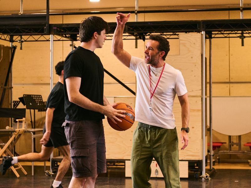 LtoR Tobias Turley & Harry Judd in rehearsals for Disney's HIGH SCHOOL MUSICAL, credit Matt Crockett