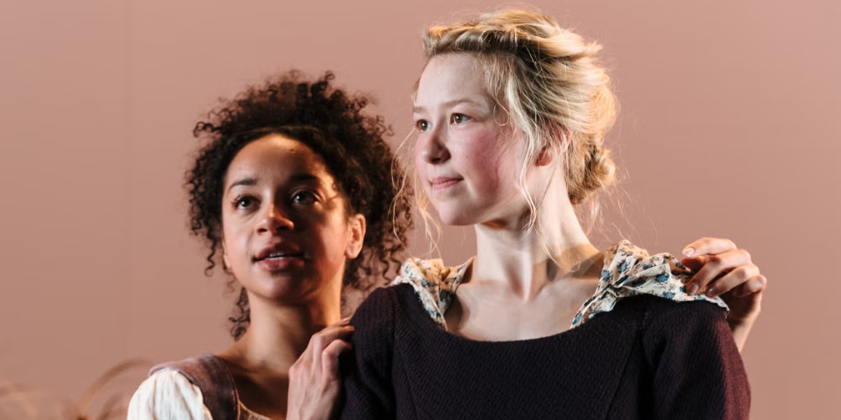 Production shot of Siena Kelly and Liv Hill in 1536 at the Almeida Theatre