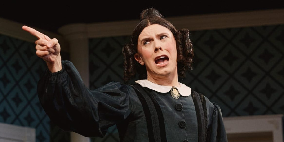 Cole Escola in the role of Mary Todd Lincoln on Broadway