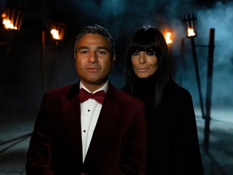 Nick Mohammed and Claudia Winkleman in the BBC's Traitors
