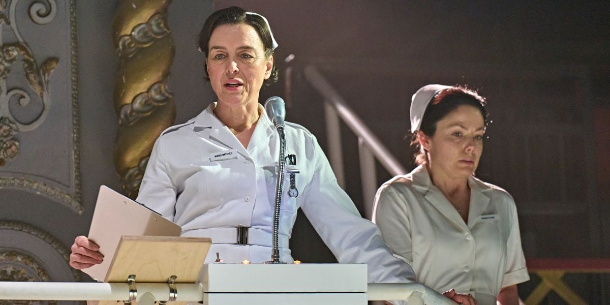 Olivia Williams (Nurse Ratched) and Kedar Williams-Stirling (Billy Bibbit) in One Flew Over the Cuckoo’s Nest at The Old Vic (2026)