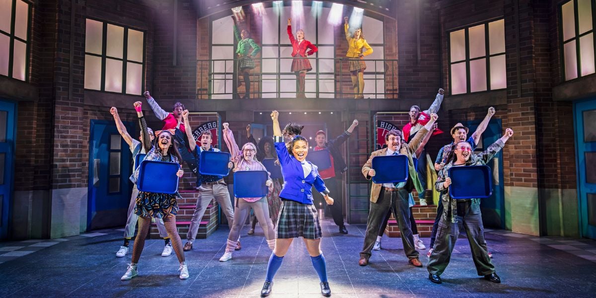 Gerardine Sacdalan (Veronica) center stage and the Cast of Heathers The Musical Production Images. Photos by Pamela Raith