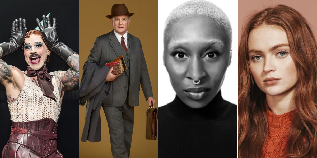 Matt Willis, Hugh Bonneville, Cynthia Erivo, and Sadie Sink performing in their West End shows in 2026.